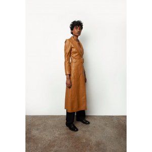 Vintage 1970s Merivale Leather Full Length Trench